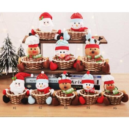 Christmas Basket Small Size Xmas DIY Decor Santa Claus Storage Basket Kids Candy Storage Baskets Christmas Decoration SN3182