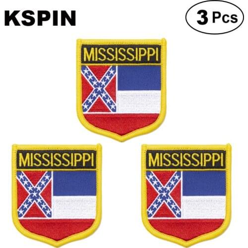 U.S.A Mississippi Shiled Shape flag patches national flag patches for Cothing DIY Decoration