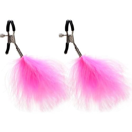 IKOKY Nipple Stimulator Adult Games Erotic Toys Stainless Steel Sex Products Sex Toys for Couple Feather Nipple Clamps