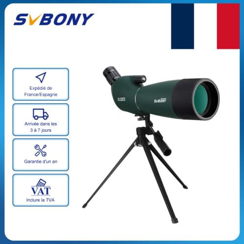 SVBONY SV28 25-75X70mm Spotting Scope Zoom Telescope Waterproof Monocular w/ Universal Phone Holder for Birding Digiscoping