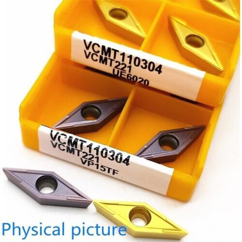 10PCS VCMT110304 VP15TF Tungsten Carbide CNC Lathe Tool VCMT 110304 Universal Carbide Blade Metal Turning Tool Turning Tool