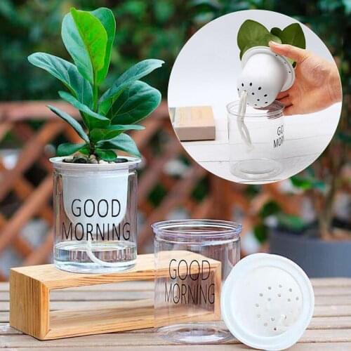 Creativity Garden Watering Planter DIY 2 Layer Self Watering Plant Flower Pot With Water Container Round Flowerpot Home Decor