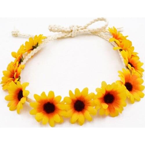 Sunflower Crown Hair Wreath Bridal Headpiece Festivals Hair Band