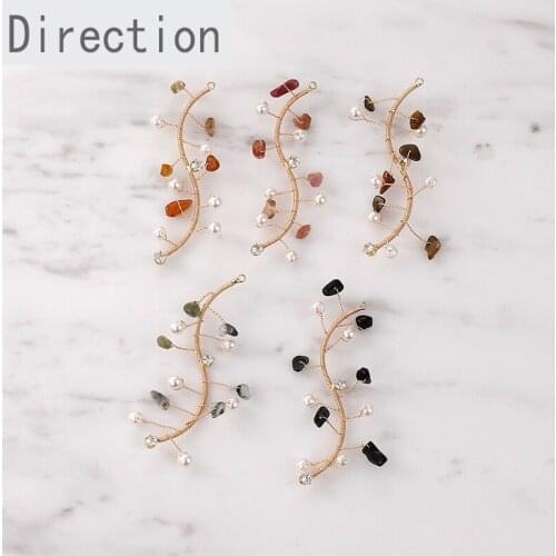 Customized rock crystal gravel Pearl S-shaped hanging handmade diy earrings retro hairpin headdress accessories materials