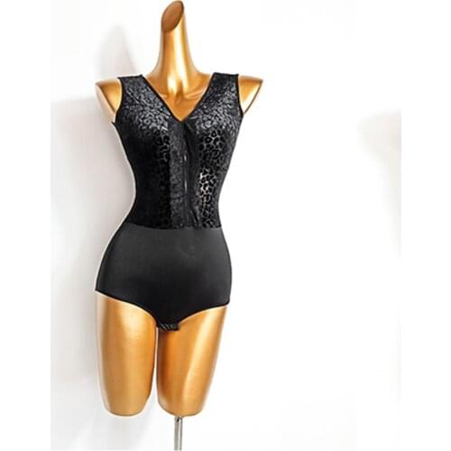 2020 New DL730 Latin Dance Dress Women Bodysuit Sleeveless Patchwork Tops for Ballroom Tango Chacha Dancing Performamnce