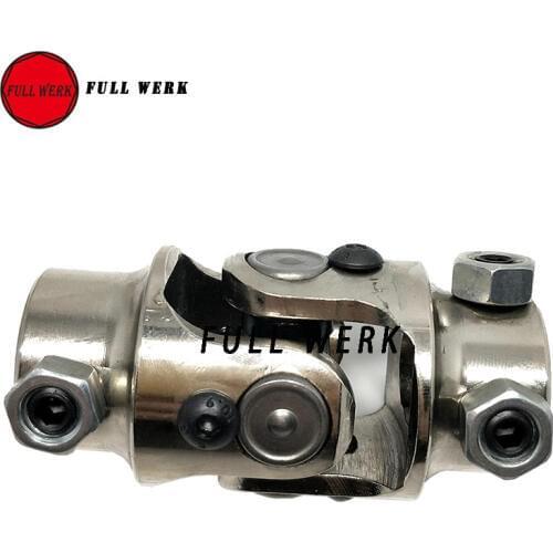1pc 3/4-36 Spline X 3/4" DD Chrome Double Steering Shaft Joint Universal U Joint Coupler Mustang II Power Rack