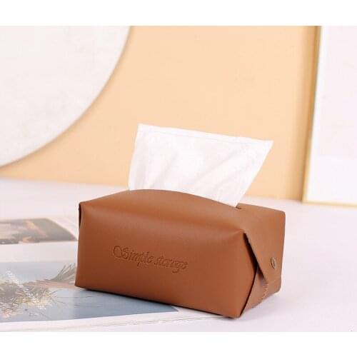 1PC Tissue Box Car Toilet Paper Holder Bag Organizer PU leather Home Living Room Desktop Drawer Napkins Storage Container