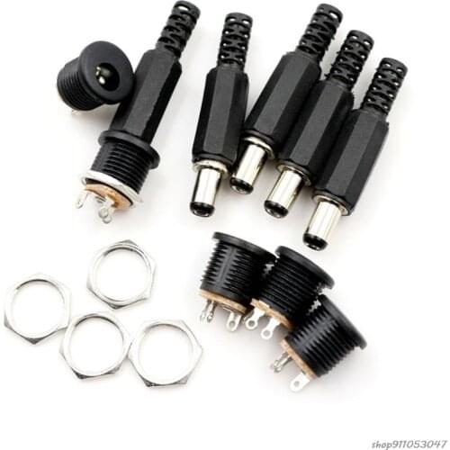 10 pcs 12V 3A Plastic Male Plugs + Female Socket Panel Mount Jack DC Power Connector Electrical Supplies ma20 21 Wholesales