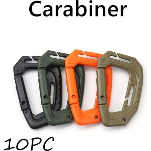 10pcs Booms Fishing POM Resin Carabiner Keychain Outdoor Camping Climbing Snap Clip Lock Buckle Hook Fishing Tool 4Color