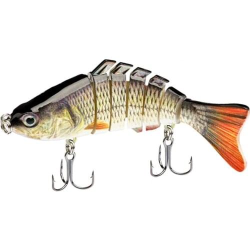 15.4g/10cm 7-section Bionic Fishing Lure Artificial Hard Bait Useful Portable Fishing Swim Bait for Angling Fishing Accessories