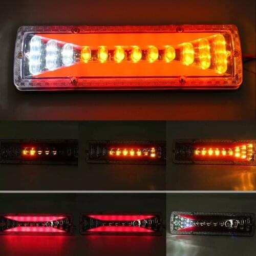 2PCS 12V 24V Dynamic LED Car Truck Tail Light Turn Signal Rear Brake Lights Reverse Signal Lamp For Trailer Lorry Bus Campers