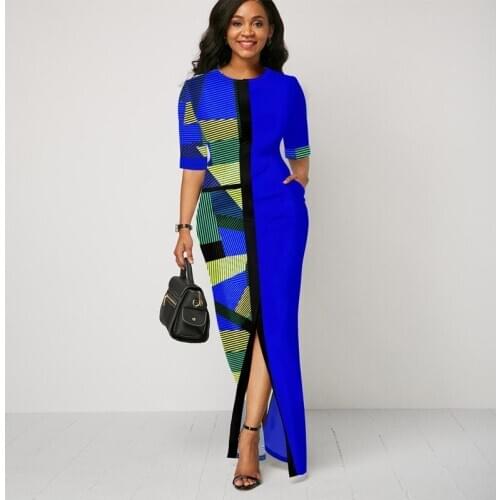 2021 African Dresses for Women printing African Clothes Plus Size Summer Printed Long Africa Dress