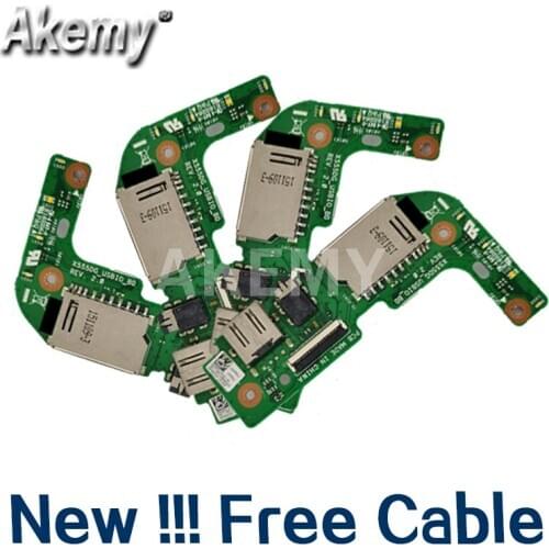 Akemy Original For ASUS X555 X555DG USB IO AUDIO CARD READER BOARD REV:2.0 With Cable MB 100% Tested Fast Ship