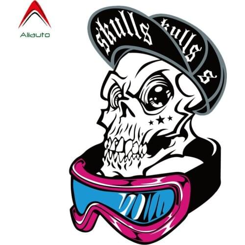 Aliauto Car Accessories Skull Hip Hop Trend Decal Car Sticker for Motorcycle Volkswagen BMW E46 15cm x 10cm