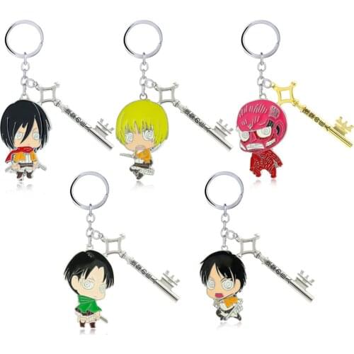 Anime Attack on Titan Keychain Wings of Freedom Metal Pendant Keyring Eren Key Shingeki No Kyojin Keychains Charm Jewelry