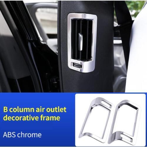 For VOLVO XC90 2016-2019 ABS B column air outlet decorative frame chrome molding trim 2pcs