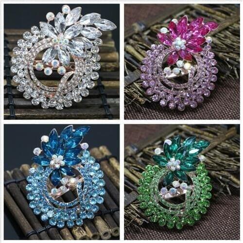 Fruit pineapple multicolor rose gold-color austrian crystal brooches beautiful clear rhinestone pins cute fashion jewelry O