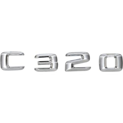Chrome ABS Plastic Car Trunk Rear Letters Badge Emblem Decal Sticker for C Class C320