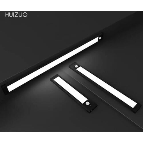 HUIZUO Portable Human Motion Sensor Cabinet Night Light Built-in Battery LED Smart Induction LightBar Bedroom Home Night Lamp