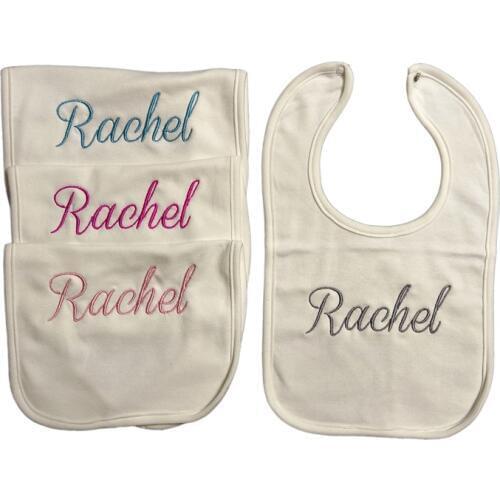 Name Personalised Baby bib 100% cotton White Plain Newborn Baby Saliva Bib Funny Birthday Gift For Baby Anniversary shower gift