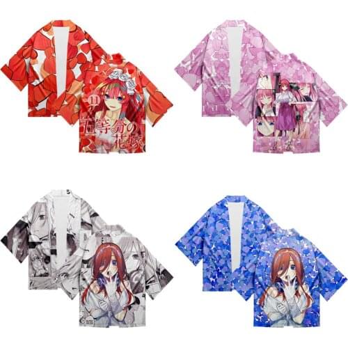 Popular 3D The Quintessential Quintuplets Kimono Cartoon Loose Japanese Cardigan Women Men Harajuku Comic Sun protection shirt