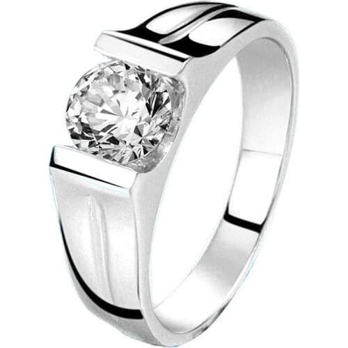 925 Sterling Silver Ring Luxury Exquisite Elegant Men and Women Diamond Platinum Wedding Proposal Couple Original Design Gift