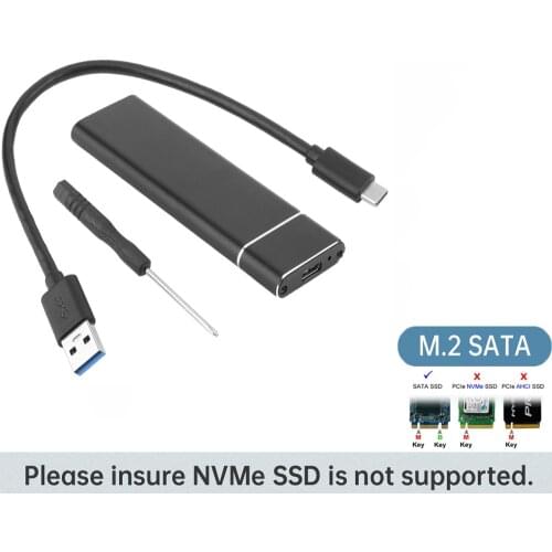 M.2 portable ssd hard disk SSD cases type c usb 3.1 M2 NGFF 2242/2260/2280 hard drive HD enclosure silver Black