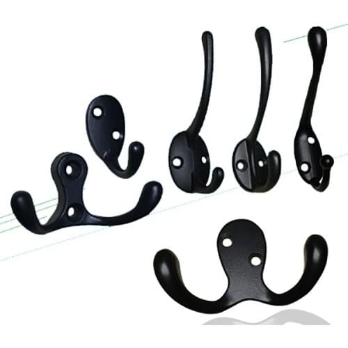 Black Coat Hook Bathroom Cloakroom Fitting Room Zinc Alloy Hook Home Storage Assistant Claw Hook