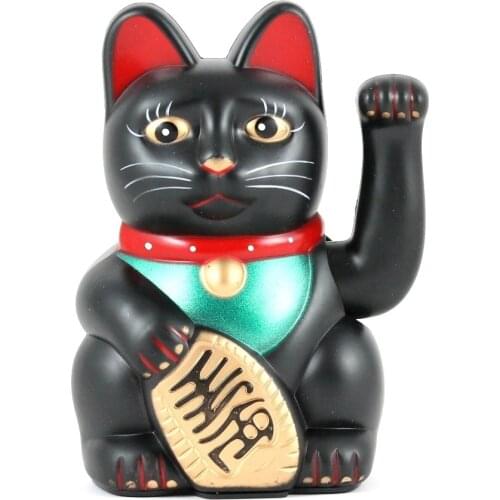 [ Fly Eagle ] To be rich!Attractive Cute Battery Cel Lucky Smile Cat Kitty Fortune BeckonMoney Wealth Best Wish Decor Gift Black