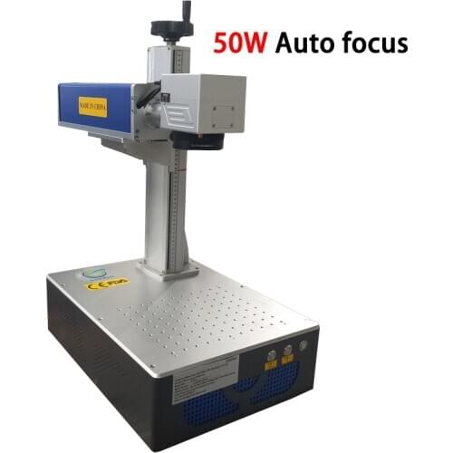 50W Raycus Max JPT Fiber marking machine with auto focus Electric up and down for metal steel gold silver cooper engave cutting