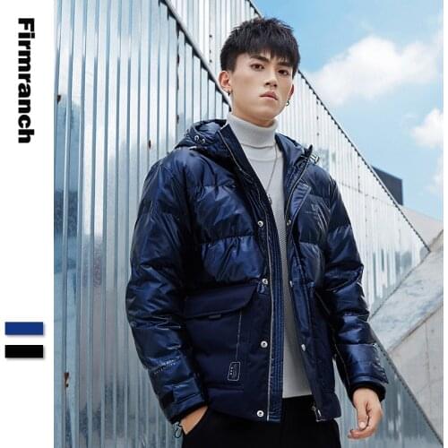 Firmranch New Winter White Duck Down Coat Men Parkas Patchwork Warm Thick Hooded Snow Canada Jacket Male зимняя мужская одежда
