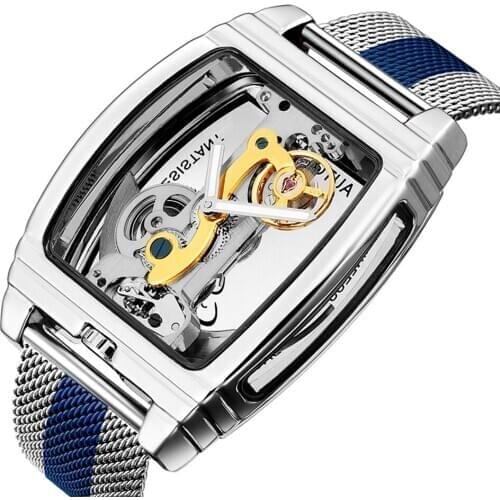 Men Flywheels Bridge Movement Exhibition Manual Mechanical Wrist Watch A66