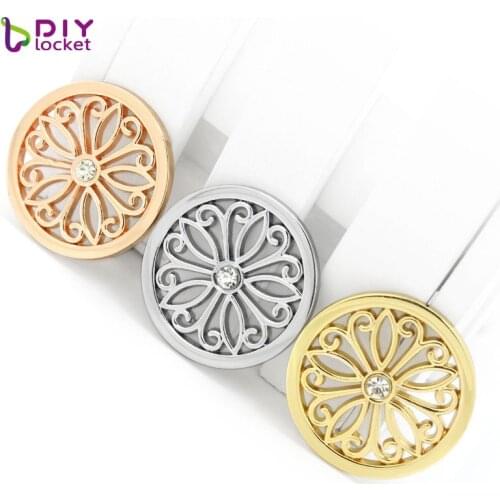 My Coin Pendant Flower Necklaces Crystal Hollow out 33mm Moneda Coins suit 35mm Coin Necklace Pendent Women Jewelry MICO39-1