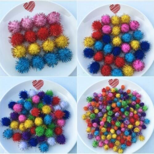 Pompon 10mm 15mm 20mm 25mm 30mm Christmas Pompom Furball Craft DIY Soft Pom Poms For Child Christmas Decoration Accessories 20g