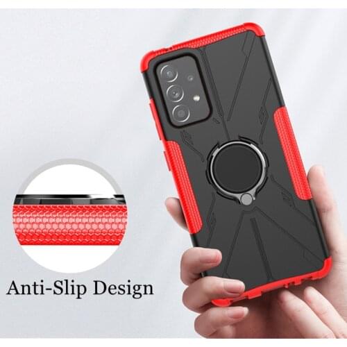 ShockProof Armor Phone Case For Samsung Galaxy A52 A72 A02S A12 M12 M62 A82 A22 F62 Matte Magnet Silicone Ring Shell Case Cover
