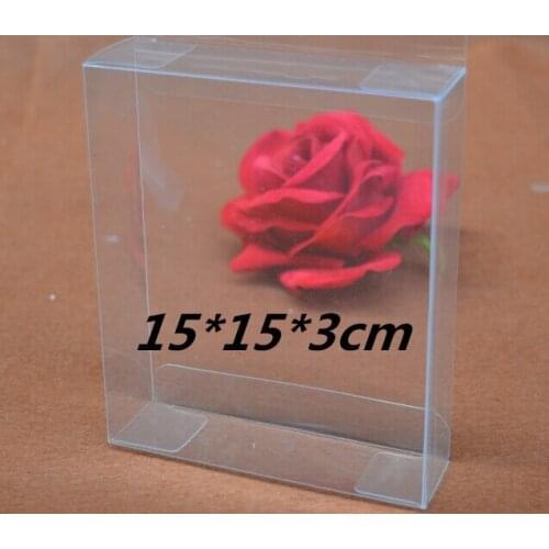 Qi Size:15*15*3cm 10pcs/lot Plastic Craft Packaging Clear Box Square Size Display Box Transparent Gift Packing Jewelry Boxes