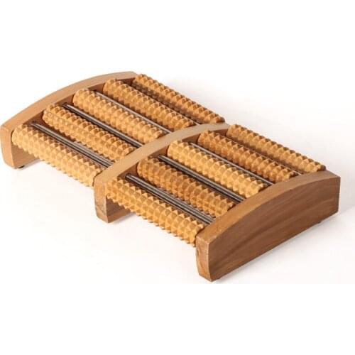 Reflexology Acupressure Stress Relief Oriental 5 Wooden Foot Massage Roller Blood Circulation Promotion Plantar Fasciitis Care