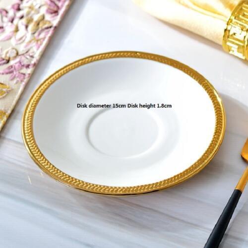 Christmas decorations for home European Gold Plated Tableware Snack Plate Ceramic Gourmet Tablespoon Saucer Western Tableware