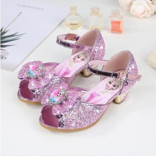 Girls Frozen Sandals Children autumn Summer Party Dancing Shoes Kids Princess Sandals Girls high heels shining shoes