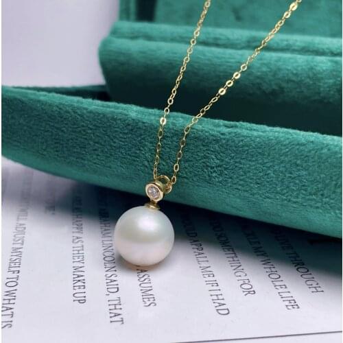 Shilovem 18k yellow gold real Natural pearls pendants fine Jewelry women trendy no necklace party new gift plant mymz10-115562zz