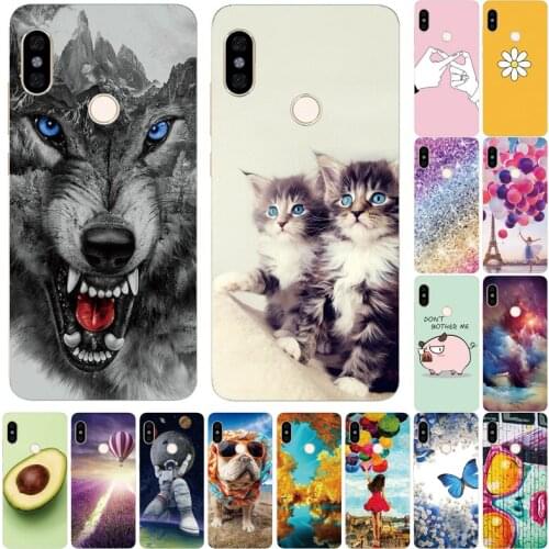Silicone case For xiaomi Redmi Note 5 global version Case soft tpu Cover Cases For redmi note 5 pro shell Cat flower