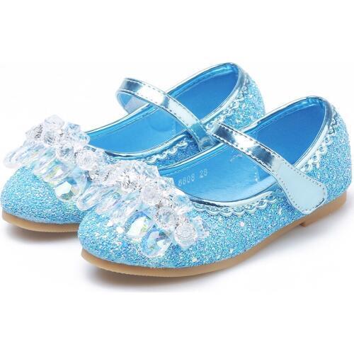 Skoex 2020 New Spring Autumn Children Girl Fashion Princess Shoe Bright Rhinestone Dance Shoes Cinderella Flat Crystal Shoes