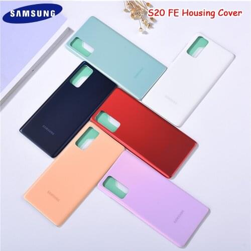 Glass Cover For Samsung S20 FE G780F Battery Back Housing Case Rear Door Phone Replacement Repair Panel With Logo Sticker "6.5"