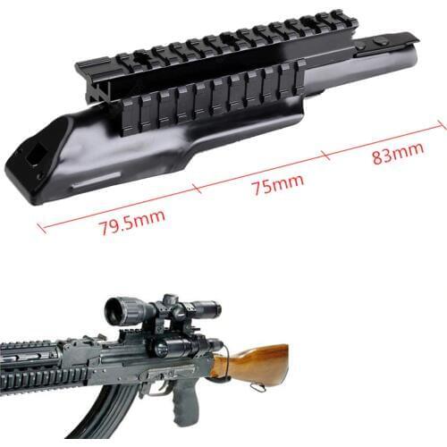 Tactical AK47 Tri-rail Mount Integral Rail Receiver Top Cover Scope Mount Picatinny Weaver Base For Outdoor Hunting Scope