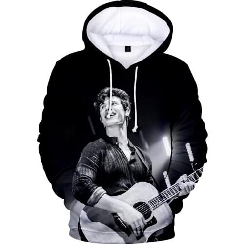 Hoodies Boy Kpop 3D Shwan Mendes Print Hoodies Kawaii Sweatshirt women men Long Sleeve Clothes Pullovers Coat Female Plus Size