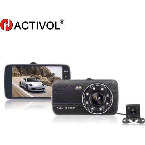 HACTIVOL Car DVR 4 Inch IPS Screen Auto Camera Dual Lens FHD 1080P Dash Cam Video Recorder Night Vision G-sensor 170 Degree