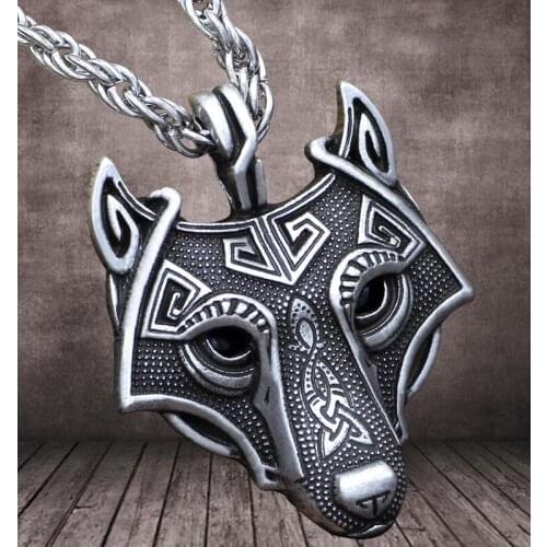 Green Black Red Eyes Wolf Head Pendant Necklace Vikings-Norse Necklaces Original Animal Jewelry Amulet Talisman Wicca Jewelry