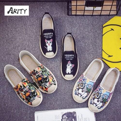 19 Colors Arity Women Canvas Shoes All-match Flat Bottom Old Beijing Cloth Shoes Slip-on Comfortable Shallow Lazy Shoes