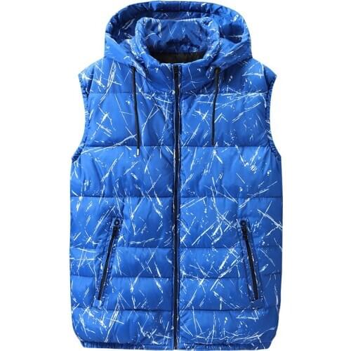 4XL 9XL 10XL Plus Size 2019 Winter Warm Cotton Vest Men Hoodies Sleeveless Jacket Casual Fashion Slim Fit Work Vest Waistcoat