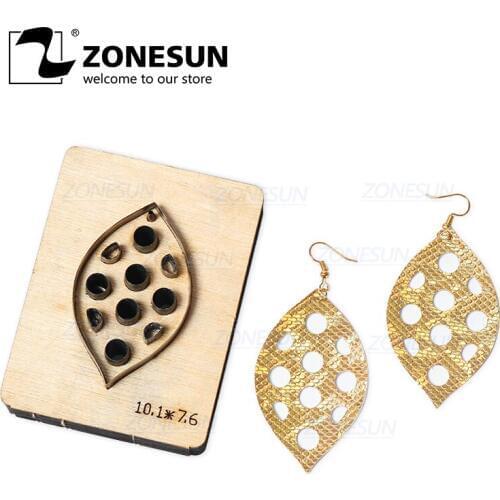 ZONESUN H1 DIY Custom Cutter Leather Earring Cutting Die Leather Cut Out Earring For Steel Rule Die Cutting Machine Press Tools
